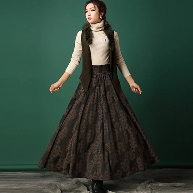 Custom Made 2019 Autumn And Winter Skirt Women Vintage Pleated Wool Skirt Floral Print Slim Elegant Long Skirt
Custom Made 2019 Autumn And Winter Skirt Women Vintage Pleated Wool Skirt Floral Print Slim Elegant Long Skirt