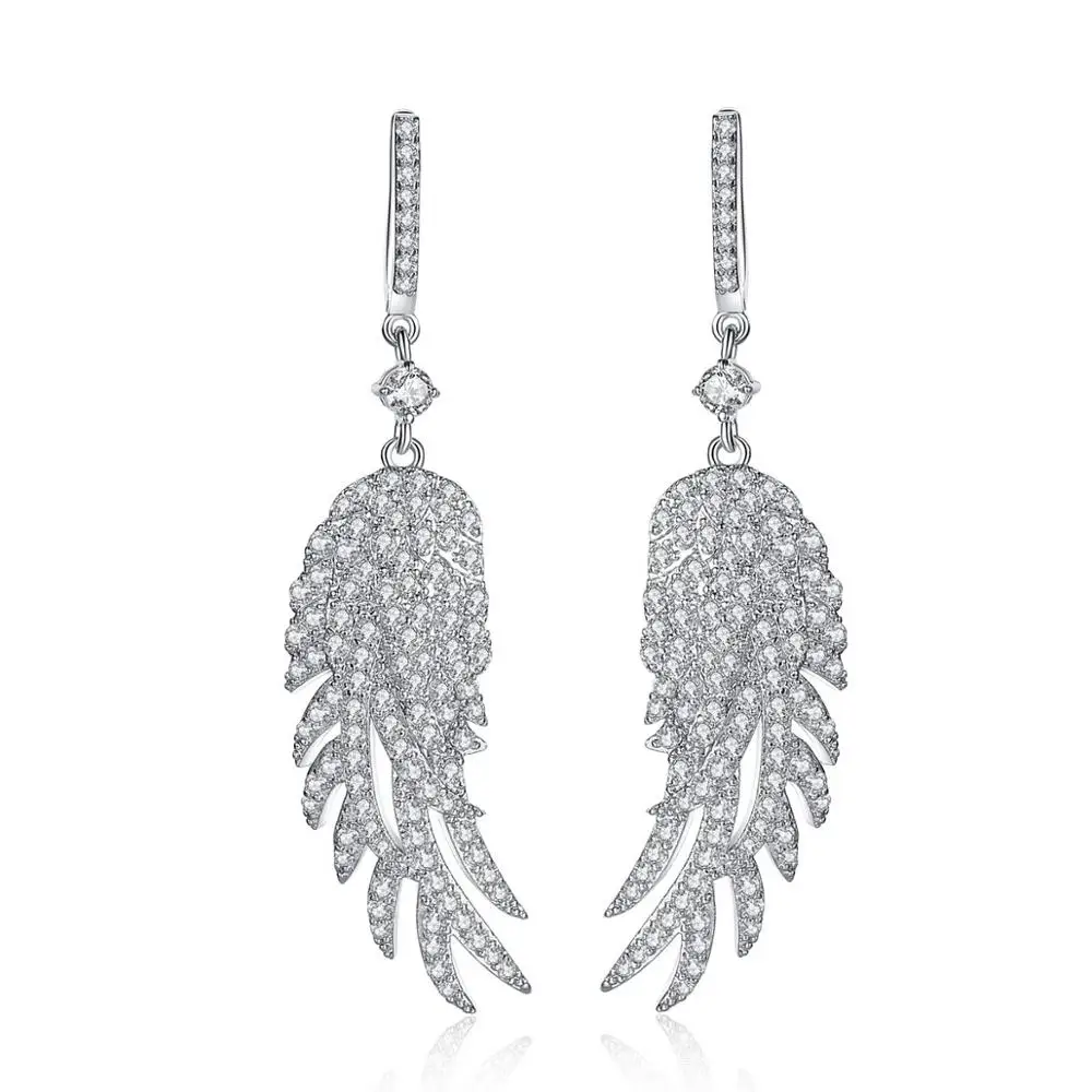 Elegant European Feather Long Big Dangle Clip Earring For Women Dinner Party AAA Cubic Zircon Fashion Jewelry
Elegant European Feather Long Big Dangle Clip Earring For Women Dinner Party AAA Cubic Zircon Fashion Jewelry