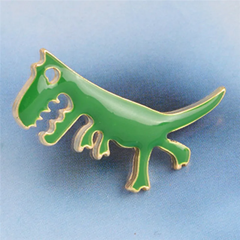 Значок из джинсовой куртки с мультяшным зеленым динозавром тираннозавром Рекс