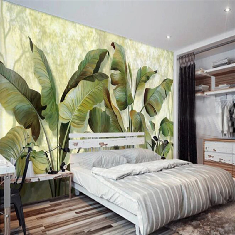 beibehang Custom 3d wallpaper beautiful dream fresh green banana leaf banana leaf painting wallpaper wall
beibehang Custom 3d wallpaper beautiful dream fresh green banana leaf banana leaf painting wallpaper wall