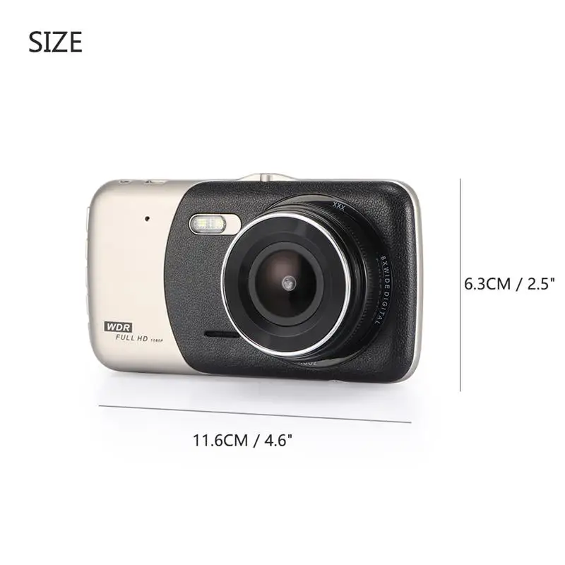 Dash Camera Car DVR Video Recorder Camcorder 170 Degree Wide Angle with Rear Camera 4" Dual Lens 1080P FHD 1.0MP
Dash Camera Car DVR Video Recorder Camcorder 170 Degree Wide Angle with Rear Camera 4" Dual Lens 1080P FHD 1.0MP