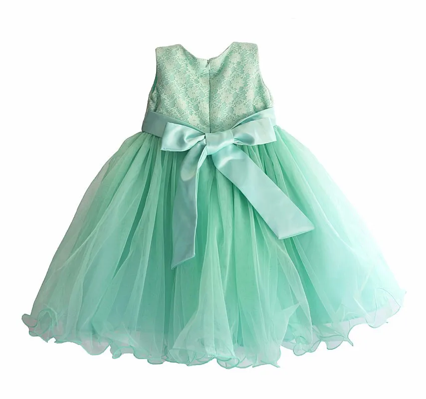 Новое Кружевное праздничное платье для девочек Свадебные платья без рукавов с