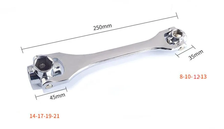 1Piece Household Wrench 8/10/12/13/14/17/19/21mm 8 IN 1 Socket Wrench Spanner Key Multi Tool Hand Tools Herramientas Ferramentas
1Piece Household Wrench 8/10/12/13/14/17/19/21mm 8 IN 1 Socket Wrench Spanner Key Multi Tool Hand Tools Herramientas Ferramentas