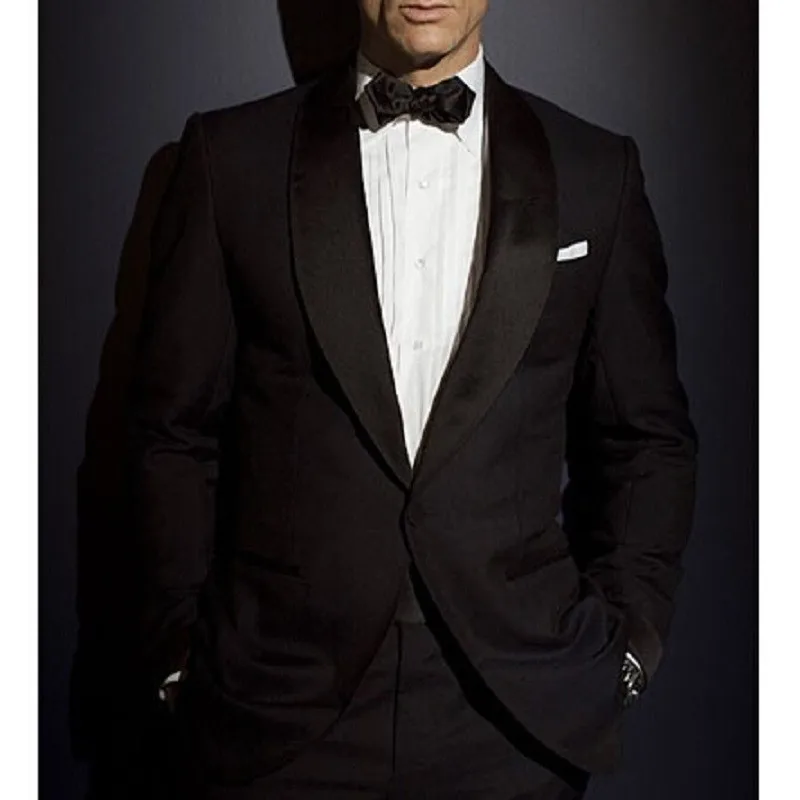 Custom Made black mens suits tuxedo jacket men Suit James Bond dress wear to wedding Suit For Men Groom Jacket+Pants+Bow tie
Custom Made black mens suits tuxedo jacket men Suit James Bond dress wear to wedding Suit For Men Groom Jacket+Pants+Bow tie