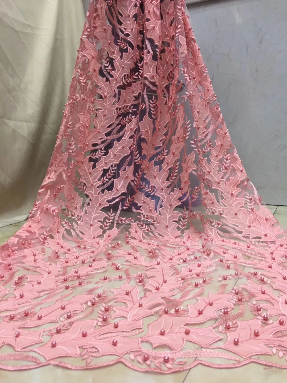 The new lace embroidery fabrics, Nigeria French lace fabric with fine beads, high quality Christmas dress fabrics TS7695
The new lace embroidery fabrics, Nigeria French lace fabric with fine beads, high quality Christmas dress fabrics TS7695