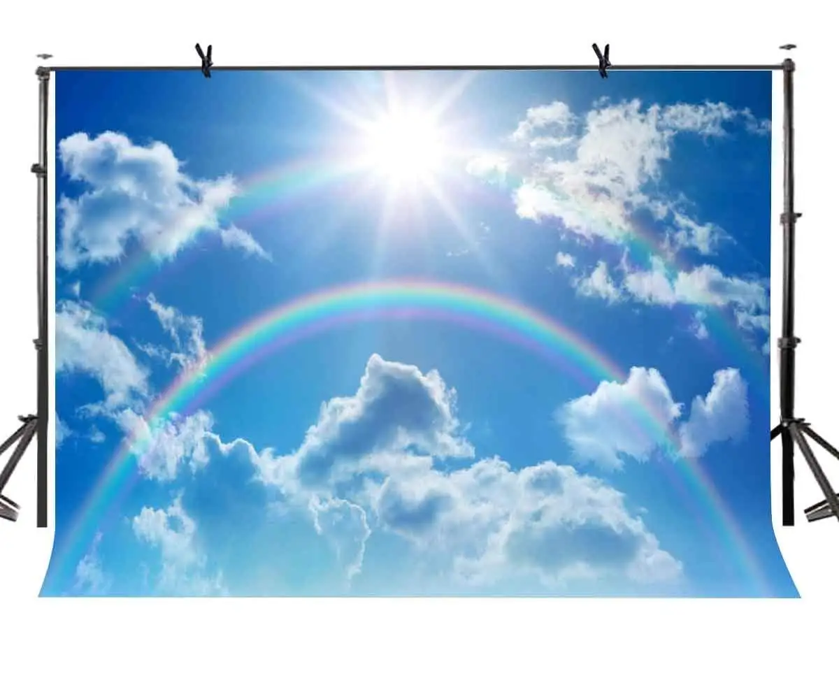 150x220cm rainbow Backdrop Blue Sky Clouds Rainbow Nature Photography Background for Camera Photo Props
150x220cm rainbow Backdrop Blue Sky Clouds Rainbow Nature Photography Background for Camera Photo Props