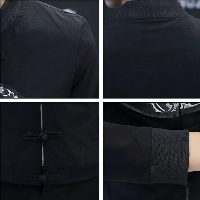 Chinese Style Men Long-sleeved Jackets Classic Design Men's Button Coats Black Red Casual Embroidery Jacket Man
Chinese Style Men Long-sleeved Jackets Classic Design Men's Button Coats Black Red Casual Embroidery Jacket Man