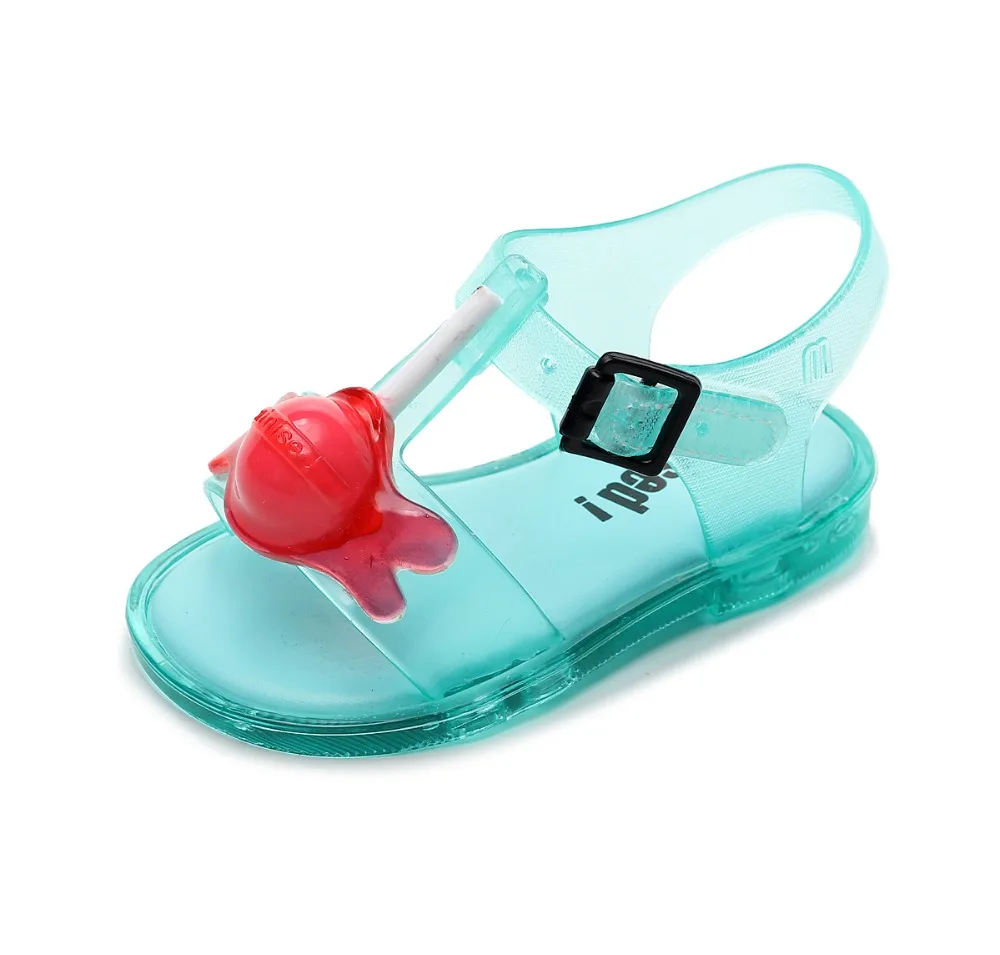 Фото Прозрачная обувь для девочек на лето Нескользящие Детские пляжные сандалии Melissa (купить)