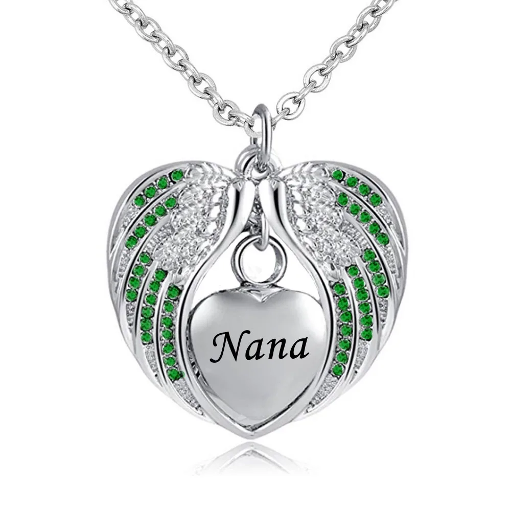 Cremation Jewelry with Angel Wing Urn Necklace for Ashes Birthstone Pendant Holder Heart Memorial Keepsake -nana
Cremation Jewelry with Angel Wing Urn Necklace for Ashes Birthstone Pendant Holder Heart Memorial Keepsake -nana