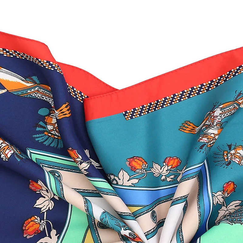 70*70cm Silk Women Scarf Royal Horse Hijab Hot Design Print Square Scarf Fashion 2018 Female Bandana Wrap
70*70cm Silk Women Scarf Royal Horse Hijab Hot Design Print Square Scarf Fashion 2018 Female Bandana Wrap