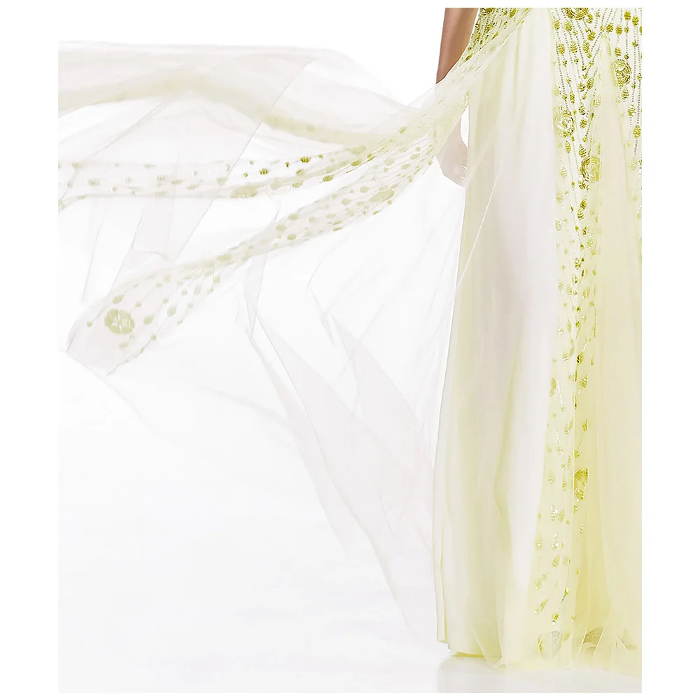Angel-Fashion Милая мерцающие цветы блестки Иллюзия длинное платье для выпускного