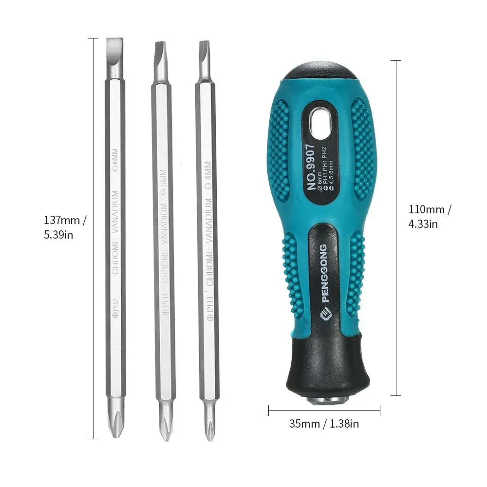 4pcs Multi-functional Insulated Screwdrivers Set with Magnetic Two-Way Slotted & Phillips Bits Electrical Work Repair Tools Kit
4pcs Multi-functional Insulated Screwdrivers Set with Magnetic Two-Way Slotted & Phillips Bits Electrical Work Repair Tools Kit
