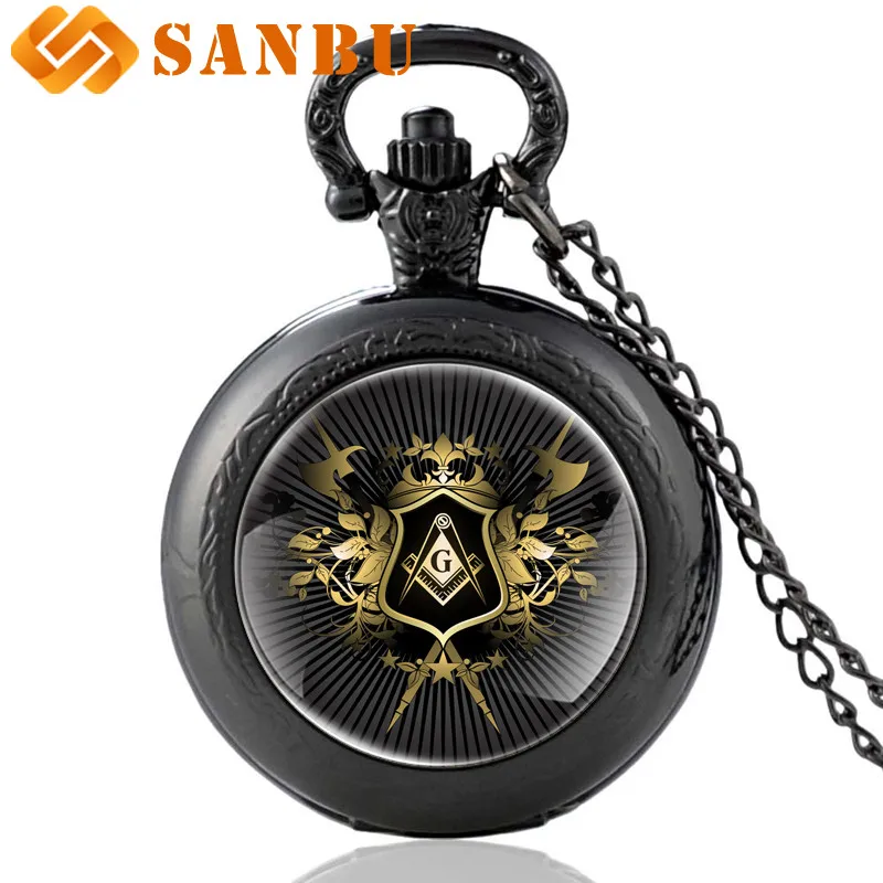 Antique Black Masonic Logo Pocket Watch Vintage Men Women Free-Mason Pendant Quartz Necklace Watches
Antique Black Masonic Logo Pocket Watch Vintage Men Women Free-Mason Pendant Quartz Necklace Watches