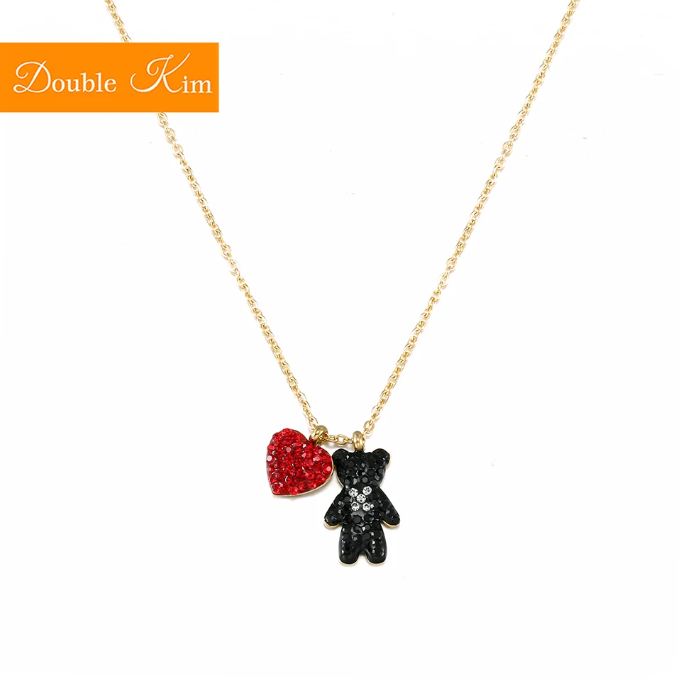 Small Bear Love Heart Pendant Necklace Titanium Stainless steel Chain Necklace Inlaid Zircon Fashion Trendy Women Jewelry
Small Bear Love Heart Pendant Necklace Titanium Stainless steel Chain Necklace Inlaid Zircon Fashion Trendy Women Jewelry