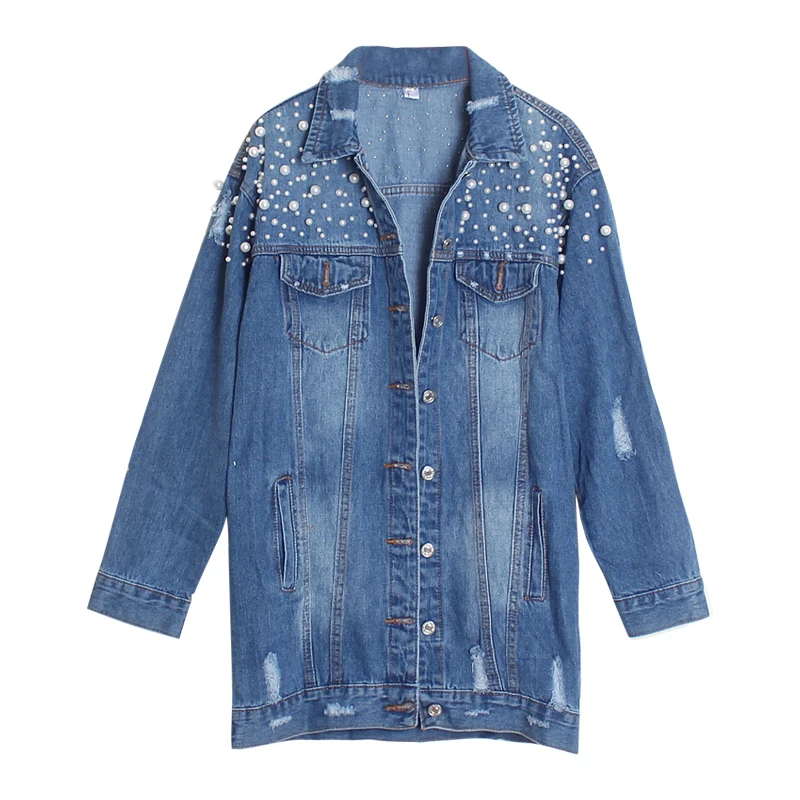 fashion The New Loose Beading Hole Washed denim jacket Women Jeans Jacket Women Denim Coat loose casual Large Size Outwear
fashion The New Loose Beading Hole Washed denim jacket Women Jeans Jacket Women Denim Coat loose casual Large Size Outwear