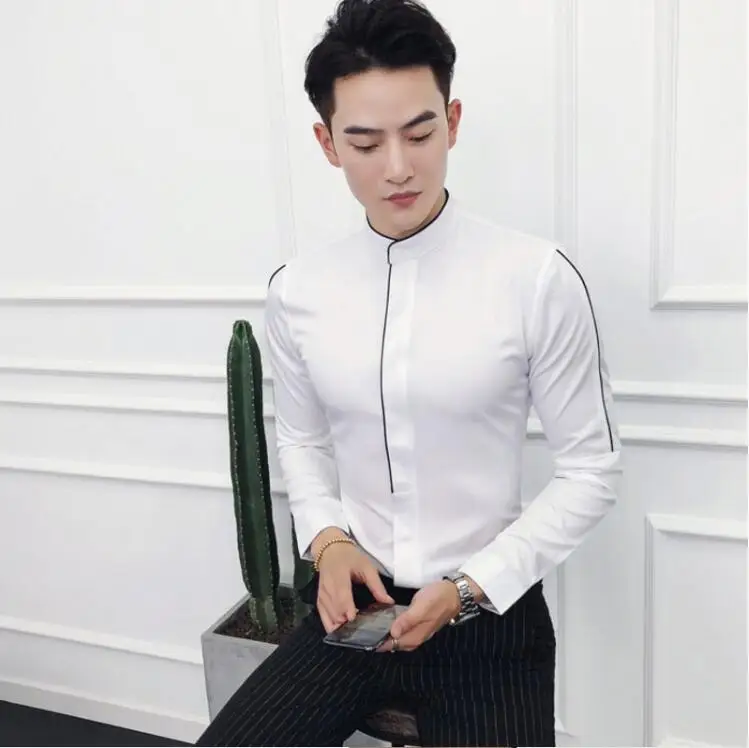 Spring Men's Long Sleeve Shirt Casual Korean Personality Suit Collar Shirt Slim Trend Night Field Men's White Shirt
Spring Men's Long Sleeve Shirt Casual Korean Personality Suit Collar Shirt Slim Trend Night Field Men's White Shirt