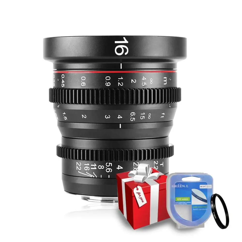 Meike 16mm T2.2 Manual Focus Aspherical Portrait Cine Lens for Mount Olympus Panasonic Lumix MFT, M4/3 GH2 GH3 G6 GX1 GX7 GX8
Meike 16mm T2.2 Manual Focus Aspherical Portrait Cine Lens for Mount Olympus Panasonic Lumix MFT, M4/3 GH2 GH3 G6 GX1 GX7 GX8