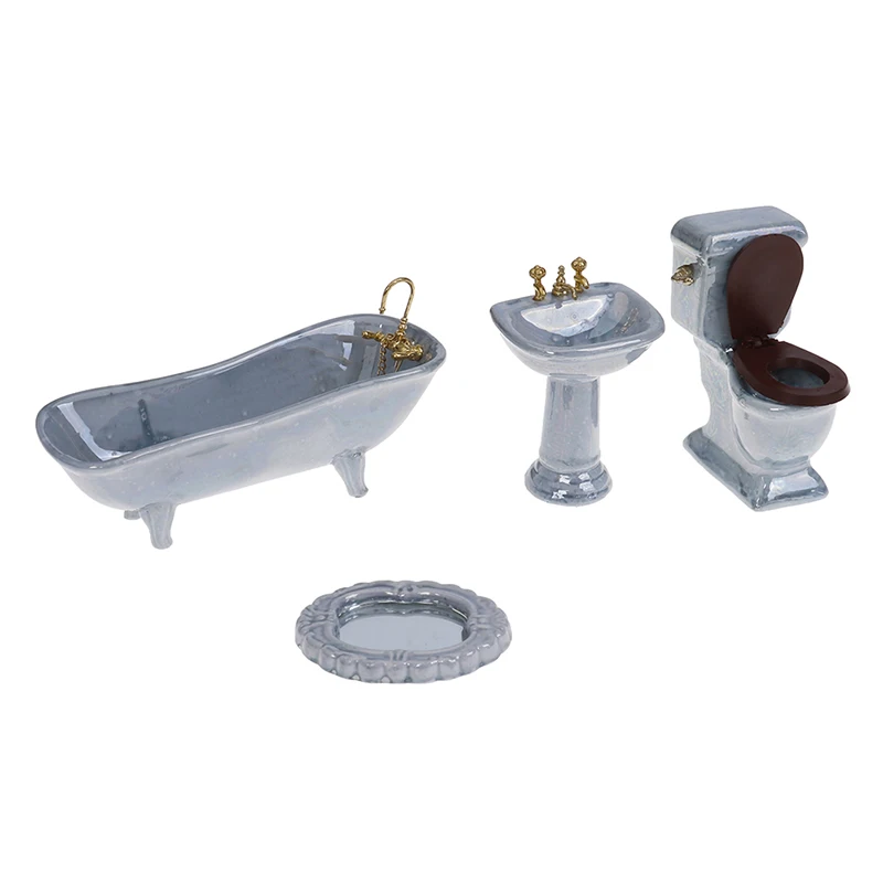 4pcs/Set Toilet Basin Bathtub Furniture Toys 1:12 Dollhouse Miniature Blue Porcelain Bathroom Set
4pcs/Set Toilet Basin Bathtub Furniture Toys 1:12 Dollhouse Miniature Blue Porcelain Bathroom Set