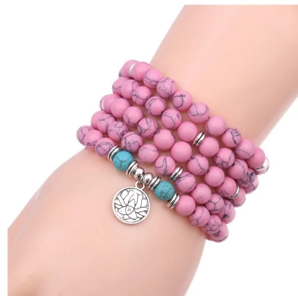 Black Natural Lava stone necklace braclet 108 pieces Beads yoga bracelet | Украшения и аксессуары