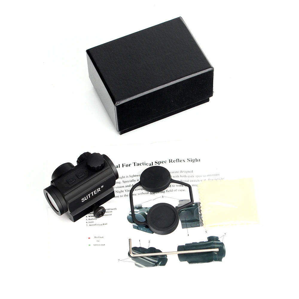 SUTTER Low Power Tactical Hunting 1X21 Spec Reflex 5 MOA Red Dot Sight Scope Weaver Picatinny Mount
SUTTER Low Power Tactical Hunting 1X21 Spec Reflex 5 MOA Red Dot Sight Scope Weaver Picatinny Mount
