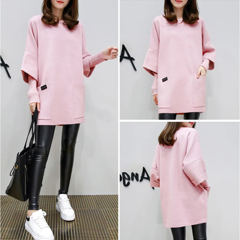 2020 spring Womens Round neck Long Sleeve Knit Long Tunic Top with Pockets Black Casual Loose coat
2020 spring Womens Round neck Long Sleeve Knit Long Tunic Top with Pockets Black Casual Loose coat