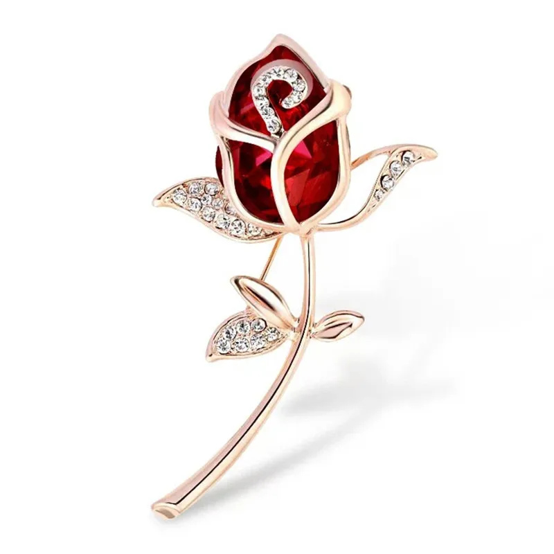 Pinksee Elegant Crystal Red Rose Flower Pins Rhinestone Floral Brooch Women Clothing Accessories Charm Wedding Jewelry
Pinksee Elegant Crystal Red Rose Flower Pins Rhinestone Floral Brooch Women Clothing Accessories Charm Wedding Jewelry