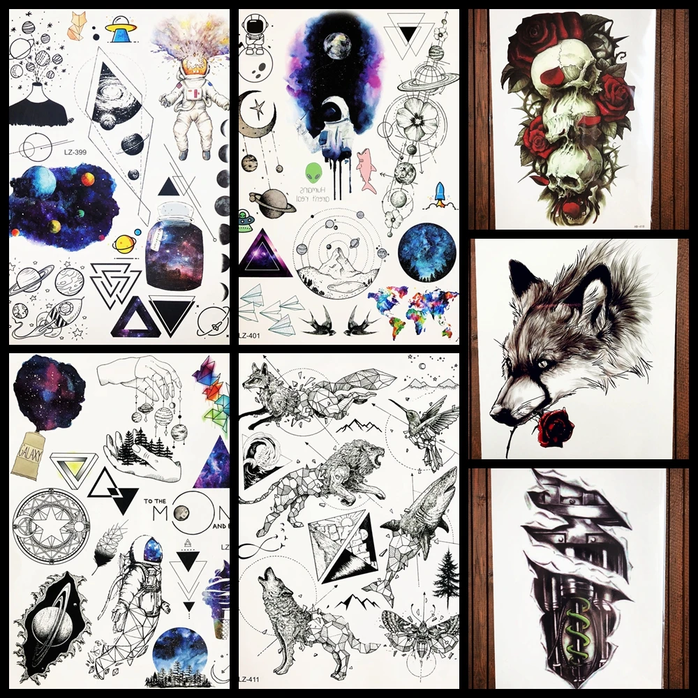 Watercolor Temporary Tattoo Stickers Women Fashion Body Art Planet Waterproof Tatoos Black Animal Men Arm Moon Fake Tattoo Paste
Watercolor Temporary Tattoo Stickers Women Fashion Body Art Planet Waterproof Tatoos Black Animal Men Arm Moon Fake Tattoo Paste