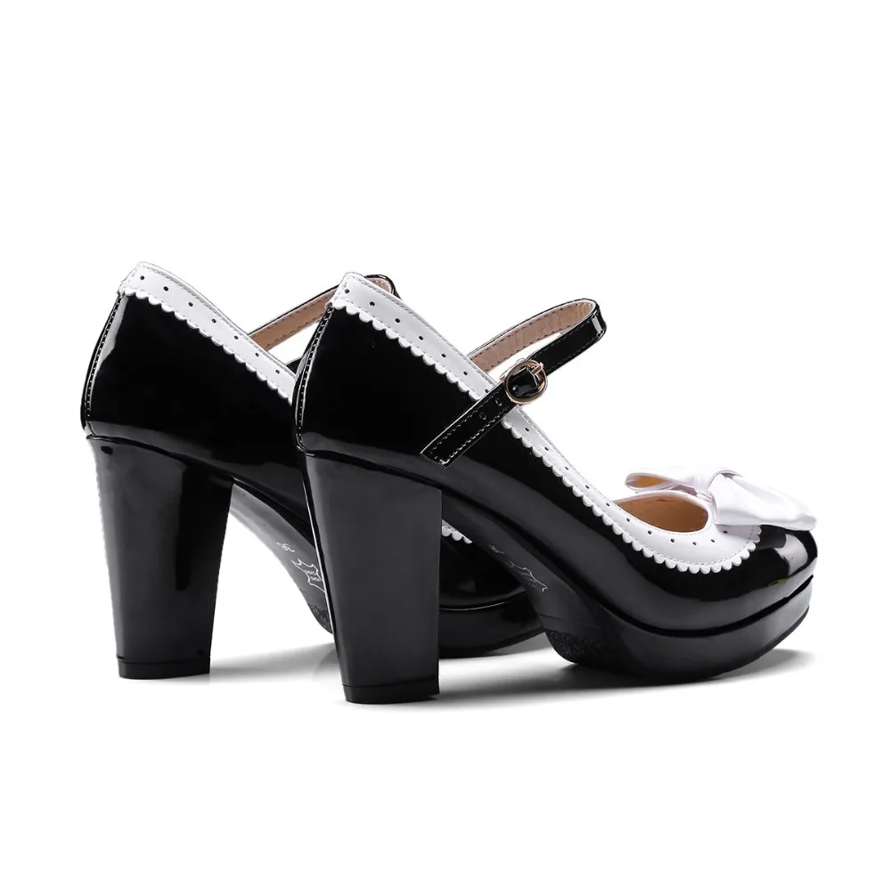 KNCOKAR/Новые весенние женские туфли на толстой подошве с круглым носком Размеры d