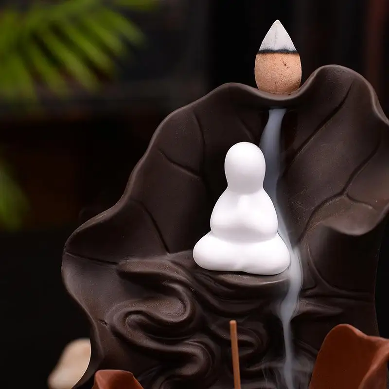 Traditional Ceramic Lotus Incense Burner Waterfall Backflow Incense Holder Home Decor Buddhist Aroma Censer +10Pcs Incense Cones
Traditional Ceramic Lotus Incense Burner Waterfall Backflow Incense Holder Home Decor Buddhist Aroma Censer +10Pcs Incense Cones