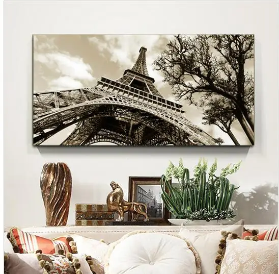 Home Decor Wall Art Холст Картины Настенные Панно Для Спальни Украшения Париж Город
