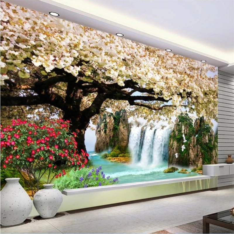 beibehang Wallpaper custom living room bedroom sofa mural HD waterfall water cherry blossom background wall Papel de parede
beibehang Wallpaper custom living room bedroom sofa mural HD waterfall water cherry blossom background wall Papel de parede