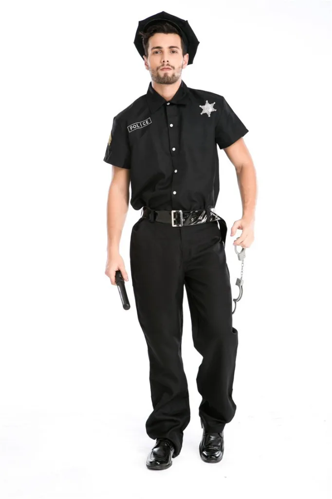 Hot sale Men's Black Cool Police Costumes Cosplay Cop Army Uniform Man Halloween Clothing
Hot sale Men's Black Cool Police Costumes Cosplay Cop Army Uniform Man Halloween Clothing