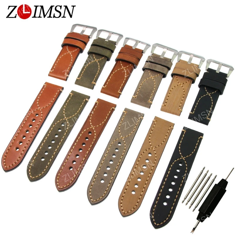 ZLIMSN Watchbands Genuine Leather Watch Band Strap Belt Stainless Steel Buckle 22mm 24mm relogio masculino B18 Wholesale
ZLIMSN Watchbands Genuine Leather Watch Band Strap Belt Stainless Steel Buckle 22mm 24mm relogio masculino B18 Wholesale