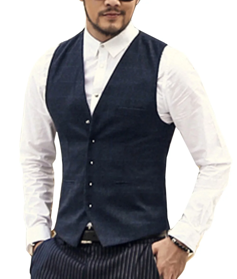 Mens Suit Vest Plaid Neck Wool Brown Single-breasted Slim Fit Casual Formal Business Groomman Waistcoat For Wedding Best Man
Mens Suit Vest Plaid Neck Wool Brown Single-breasted Slim Fit Casual Formal Business Groomman Waistcoat For Wedding Best Man