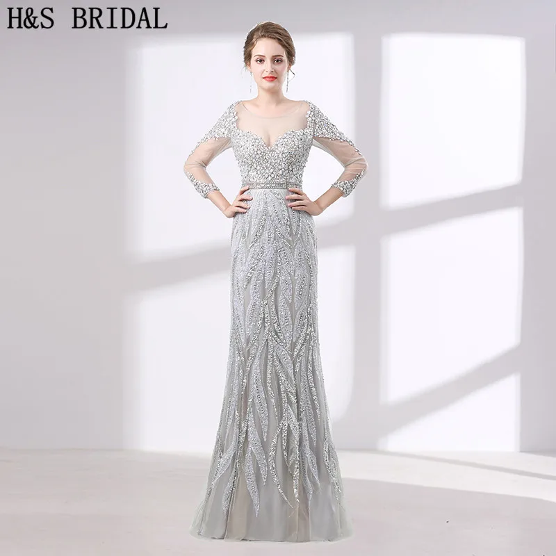 H&S BRIDAL luxury evening dress Three Quarter Sleeve Crystal Beading evening dresses with stones long evening gowns vestido
H&S BRIDAL luxury evening dress Three Quarter Sleeve Crystal Beading evening dresses with stones long evening gowns vestido