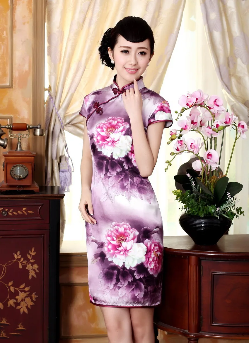 Shanghai Story Top-grade cheongsam Silk chinese traditional dress for woman peony print cheongsam dress
Shanghai Story Top-grade cheongsam Silk chinese traditional dress for woman peony print cheongsam dress