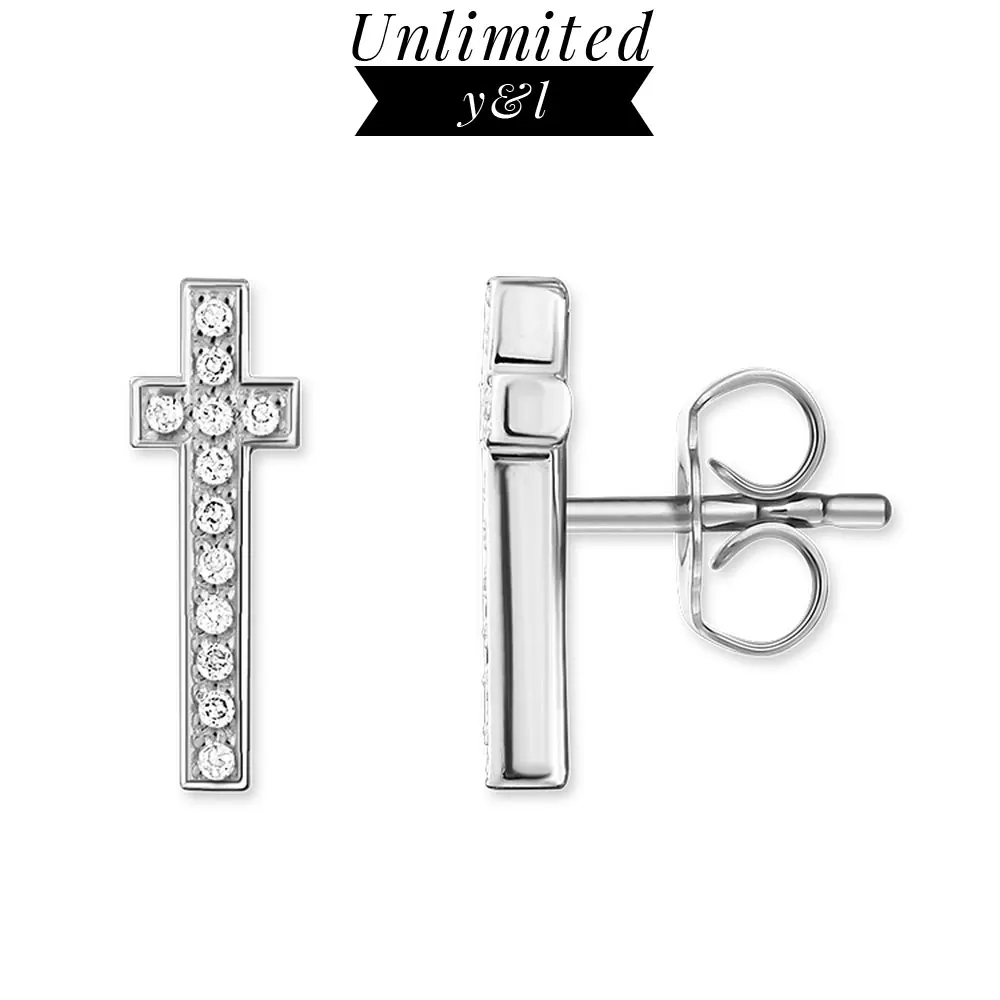 Cross Stud Earrings for Women andm Men High Quality White Zircon Earrings Silver Fashion Jewelry Gifts
Cross Stud Earrings for Women andm Men High Quality White Zircon Earrings Silver Fashion Jewelry Gifts