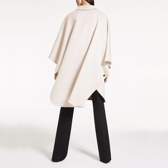 Savabien Solid Long Sleeve Wool Trench Coat Cloak Lapel Loose Casual Oversized Elegant Runway Cape Korean Warm Woolen | Женская одежда