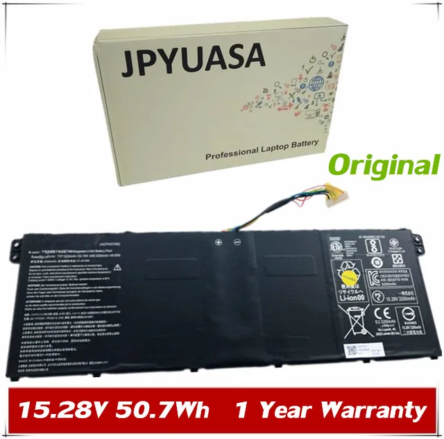 7XINbox 15.28V 50.7wh 3320mAh Original AC14B7K Laptop Battery For Acer AC14B7K 41CP5/57/80 Series Tablet
7XINbox 15.28V 50.7wh 3320mAh Original AC14B7K Laptop Battery For Acer AC14B7K 41CP5/57/80 Series Tablet