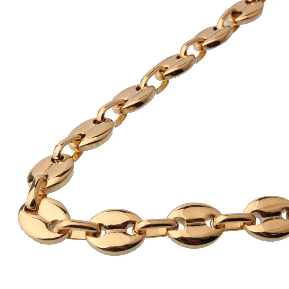Hot Saling 7/9/11mm Wide Stainless Steel Necklace Or Bracelet Men's Women's Gold Color Coffee Beans Link Chain Jewelry 7-40"
Hot Saling 7/9/11mm Wide Stainless Steel Necklace Or Bracelet Men's Women's Gold Color Coffee Beans Link Chain Jewelry 7-40"
