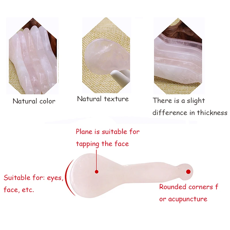 Gua Sha SPA Face Back Foot Massage Acupuncture Scraper China Traditional Health Care Massage Tool Natural Rose Quartz
Gua Sha SPA Face Back Foot Massage Acupuncture Scraper China Traditional Health Care Massage Tool Natural Rose Quartz