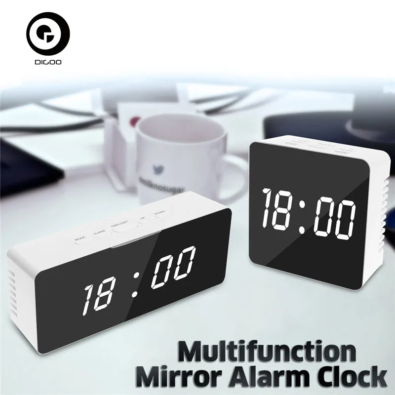 Digoo DG-DM1 Wireless USB Mirror LED Digital Therometer Time Temperature Night Mode Lights Black Snooze Alarm Clock
Digoo DG-DM1 Wireless USB Mirror LED Digital Therometer Time Temperature Night Mode Lights Black Snooze Alarm Clock