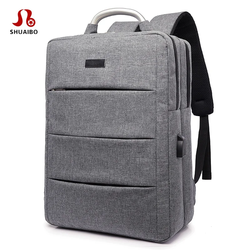

SHUAIBO Waterproof Laptop Backpack 15.6 inch Anti theft Backpack USB Charger 17 Inch Multifunction Backpack Travel Men Women
