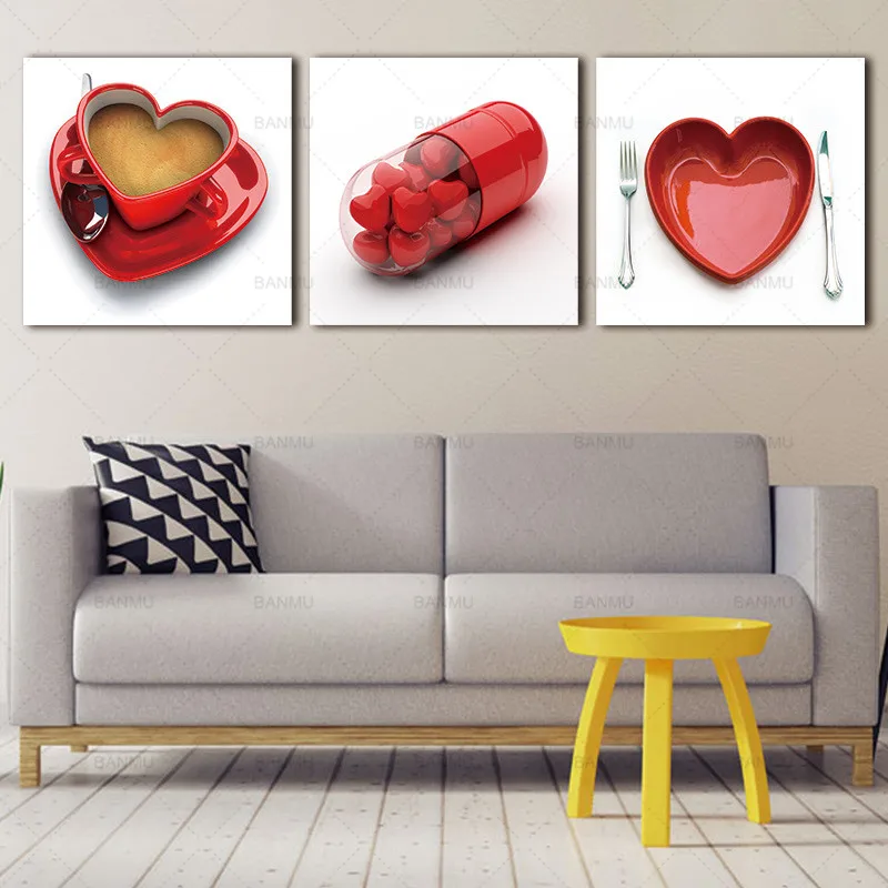Wall Pictures 3 Panel Print Red Heart Cup Coffee Paintings decorative pictures On Canvas Kitchen Decor Cuadros For Living Room
Wall Pictures 3 Panel Print Red Heart Cup Coffee Paintings decorative pictures On Canvas Kitchen Decor Cuadros For Living Room