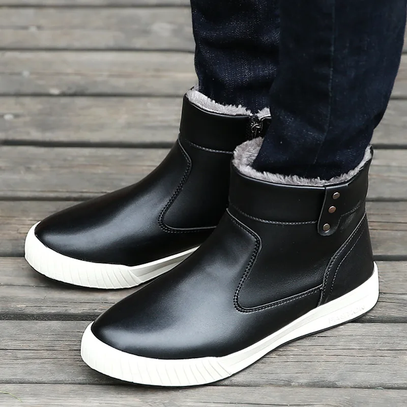 AKZ 2018 New Arrival Men's Ankle Boots Winter Warm Snow boots High Quality Male Work boots Round toe Slip on Big size 39-45
AKZ 2018 New Arrival Men's Ankle Boots Winter Warm Snow boots High Quality Male Work boots Round toe Slip on Big size 39-45