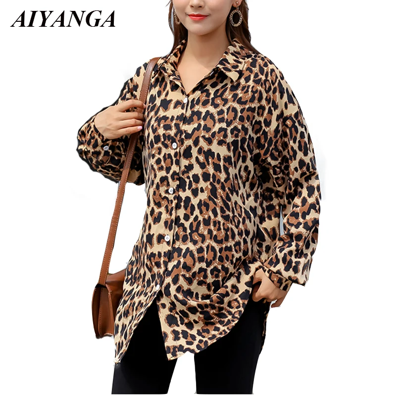 Leopard print Shirts Women Autumn Long Sleeve Blouses Fashion Shirt Women Casual Medium Long Blouse Female Big Size Tops 2018
Leopard print Shirts Women Autumn Long Sleeve Blouses Fashion Shirt Women Casual Medium Long Blouse Female Big Size Tops 2018