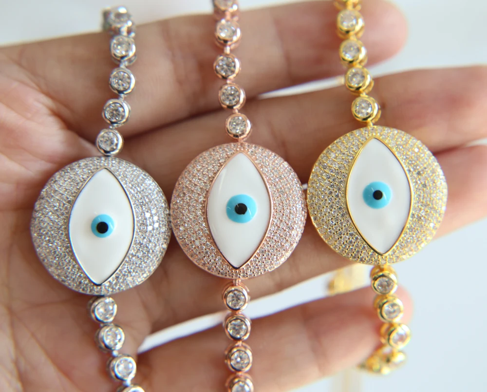 Hot Brand Woman EYE Charm Bracelets EVIL EYE Enamel Zirconia Tennis Bracelet Adjustable Chain Bracelet Women Jewelry
Hot Brand Woman EYE Charm Bracelets EVIL EYE Enamel Zirconia Tennis Bracelet Adjustable Chain Bracelet Women Jewelry