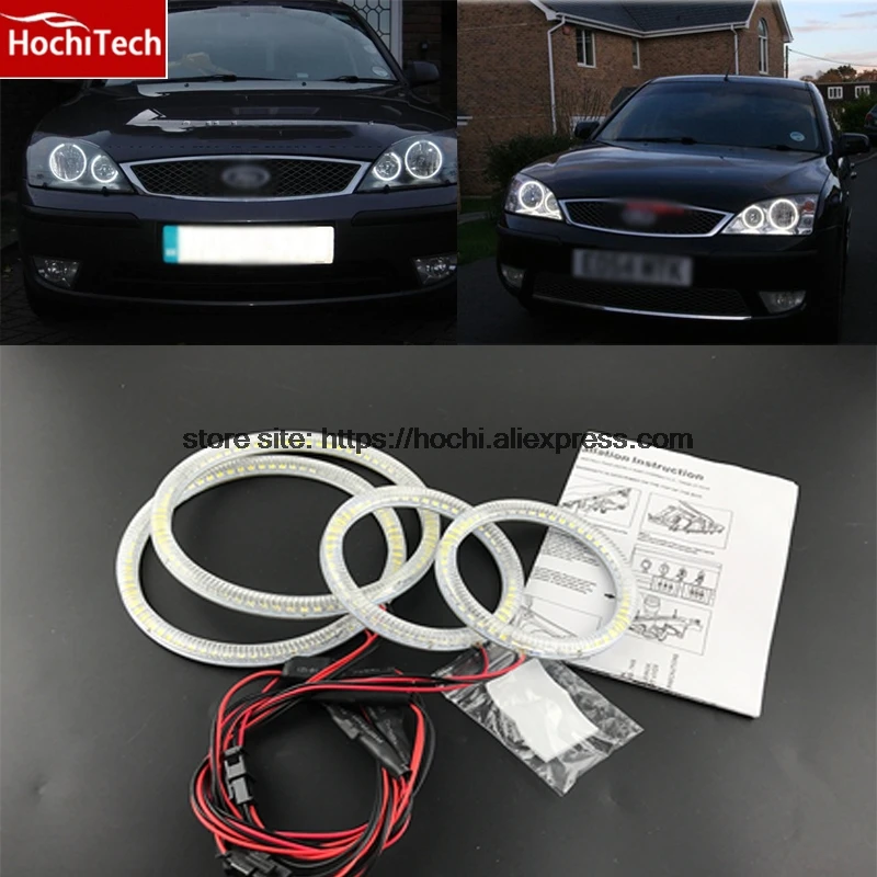 Отличный SMD 5050 светодиодный Белый налобный фонарь halo angel demon eyes kit для FORD Mondeo MK3 2001