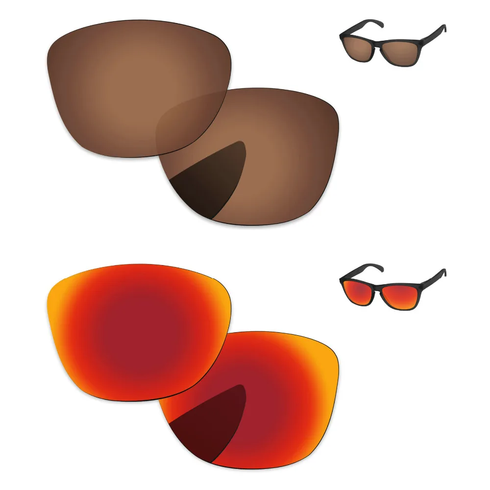 Fire Red & Copper Brown 2 пары поляризованных сменных линз для солнцезащитных очков Frogskins 100% UVA & UVB защита
Fire Red & Copper Brown 2 пары поляризованных сменных линз для солнцезащитных очков Frogskins 100% UVA & UVB защита