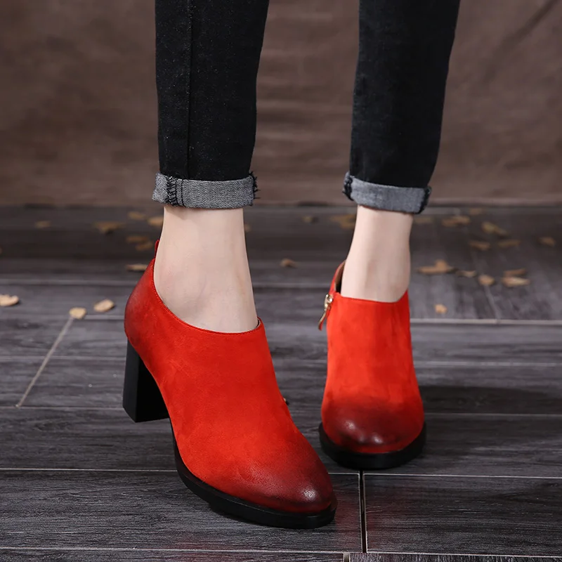 Spring 2019 Retro Cow Suede Women Martin Boots Solid Thick High Heels Zip Women Shoes Short Shaft Ankle Boots
Spring 2019 Retro Cow Suede Women Martin Boots Solid Thick High Heels Zip Women Shoes Short Shaft Ankle Boots